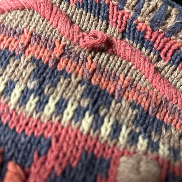 Sigrid Olsen pink, blue, white and taupe cotton/ramie knit sweater, S - Picture 6 of 8